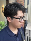 サイドパート／ニュアンスパーマ/メンズ／押上