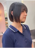 オリーブグレー/韓国レイヤーカット/マロンベージュ/ボブ/小顔