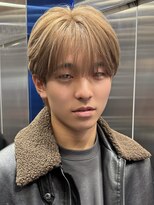 サンクマーケット 渋谷(cinq MARKET) ミルクティーベージュダブルカラー韓国風メンズセンターパート