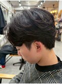 宇都宮メンズフェザーパーマニュアンスパーマセンターパート眉毛