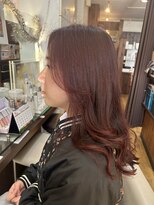 ジャストビューティー シュシュ 横須賀中央店(Just Beauty Chou Chou)&nbsp;【根岸真奈美】Cherry pink/レッド系カラー/コテ巻きアレンジ