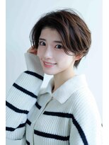 ムウ 難波(MOU)&nbsp;ボブクールショート前髪イメチェンピンクベージュ30代40代50代