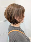 大人のシースルーひし形くびれレイヤーボブ