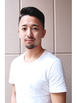 メリケンバーバーショップ コウベ(MERICAN BARBERSHOP KOBE) ツーブロックツイストパーマビジネスかき上げフェード#m528