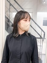 デイジードゥ(Daisy duex)&nbsp;インナーカラー シースルーバング　グレージュ 切りっぱなしボブ