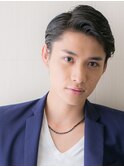 七三オールバックでクールに/黒髪ハンサム耳だしショートQ南越谷