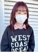 レイヤーカット×つやピンクラベンダーベージュ