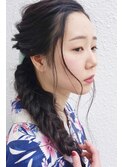  20代・30代・40代似合う小顔編み下ろしヘアアレンジ♪