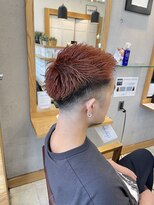 オーブ ヘアー ニーナ 麻生店(AUBE HAIR nina) ワイルドアップバングスキンフェード束感暖色カラー