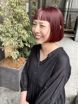 ジーナ 神戸 三田駅前(Zina) ミニボブ×ピンクオレンジ