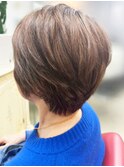 20代30代40代大人3Dカラーアッシュブラウン立体感ショート