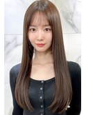 韓国ロングレイヤーくびれストレート