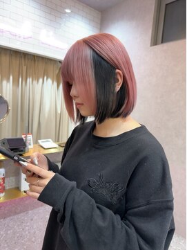 ロンド レア 天神大名店(Lond Le’a) 天神大名ダブルカラーケアブリーチペールピンクインナーブラック