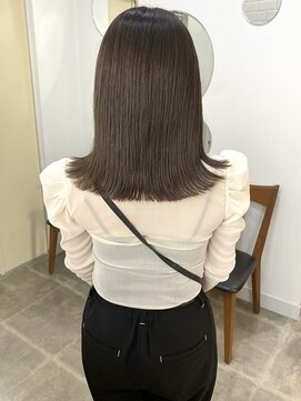 ハイフ(haif) 【haif】パツッとロブ×オリーブベージュ