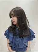 ブラウンカラー/小顔に見せるヘア/韓国ヘア/レイヤーカット
