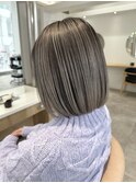 脱白髪染めバレイヤージュ_ダブルカラー_レイヤーカット