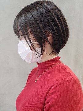 エリマ 武蔵小杉(elima) 武蔵小杉大人ショートボブベージュカラー丸みレイヤーくびれ30代