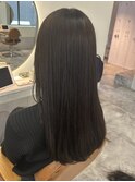ダークグレージュ 透明感カラー 艶髪 ストレート 美髪 髪質改善