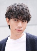 天神大名シャドウパーマメンズウルフパーマナチュラルヘア30代