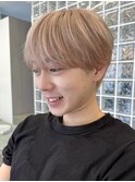 ヘーゼルベージュミルクティーアッシュベージュメンズヘア韓国