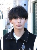緩めシャドウパーマ×マッシュ×黒髪