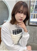 美髪韓国風くびれレイヤーミディアムシースルーバングヘア