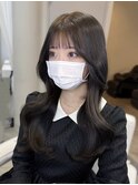 韓国風/くびれヘア/ロングヘア/前髪/サイドバング/小顔