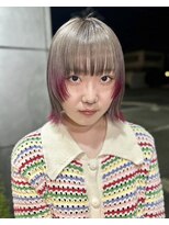 コエル(KOER) シルバーにビビットなピンクの裾カラー