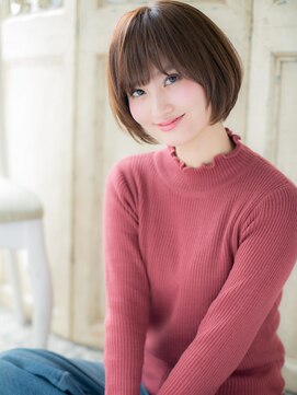モッズヘア 福岡天神店 mod's天神/グレージュブラウン小顔ミニボブ大人ショートヘアb