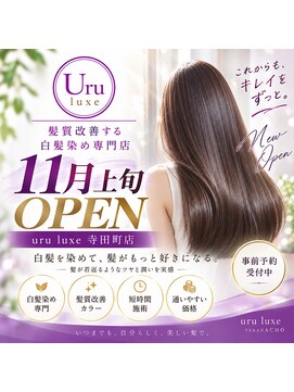 uru　髪質改善する白髪染め専門店　寺田町店【ウル】【11月上旬OPEN（予定）】 【11月上旬OPEN】白髪染めカラー専門店　髪質改善　寺田町
