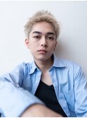 束感/金髪スパイキーショート/モテる短髪/ブリーチツーブロック