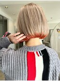 【カラーリスト小栗】ホワイトベージュオレンジエンドカラー