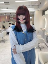 イェッカ パビル(YECCA pabil)&nbsp;ワインレッド裾カラーブラック