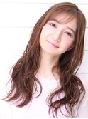 大人美人艶カラーベージュ小顔カット透明感レイヤーロング