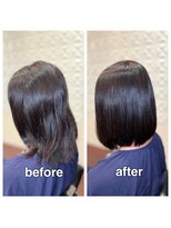 アウラ(aura) カット+縮毛矯正+艶髪トリートメント