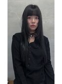 ステップカット/黒髪ロング/姫カット