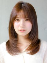 ガリカ シーム(Gallica/SEAM)&nbsp;シースルーバング×内巻きロングレイヤー×透明感ブラウン