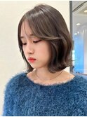 ミディアムヘア暗めカラー/デザインカラー/フェイスフレーミング