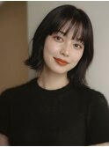 地毛風カラー×切りっぱなしボブ外ハネミニボブ/20代30代高崎