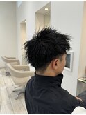 アップバングショート×ツイストピンパーマ【Lond伊藤メンズ】