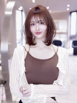 ハバナ 渋谷(HAVANA) 顔周りハッシュレイヤーボブウルフ/グレージュブラウン