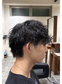 波巻きパーマ