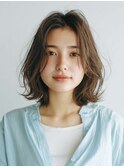 ミルクブラウン/ダークパープル/ナチュラルショート/夏/センター