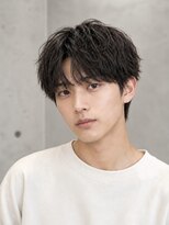 MEN'S salon Rue de noel メンズカット/パーマ/眉毛【ルード ノエル】&nbsp;Men's_ショート_センターパート_くすみブラウン