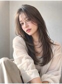 韓国レイヤー／ハッシュカット／シースルーバング／前髪長め