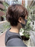 小顔ヘア　簡単スタイリング　スイングショート　モテ髪パーマ