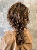 セミロングでもok★編みおろしローポニーヘアアレンジ★