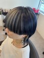 オーブ ヘアー レイ 沖縄北谷店(AUBE HAIR ray) ダブルカラー前髪の部分の1部を取って染めずに残しました。