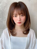 ラルユー 金山(LallYou)&nbsp;黒髪/グレーベージュ/レイヤーロング/前髪パーマ