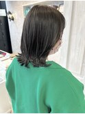 Caary夏カラー暗髪透明感ダークグレージュ外ハネボブ20代30代